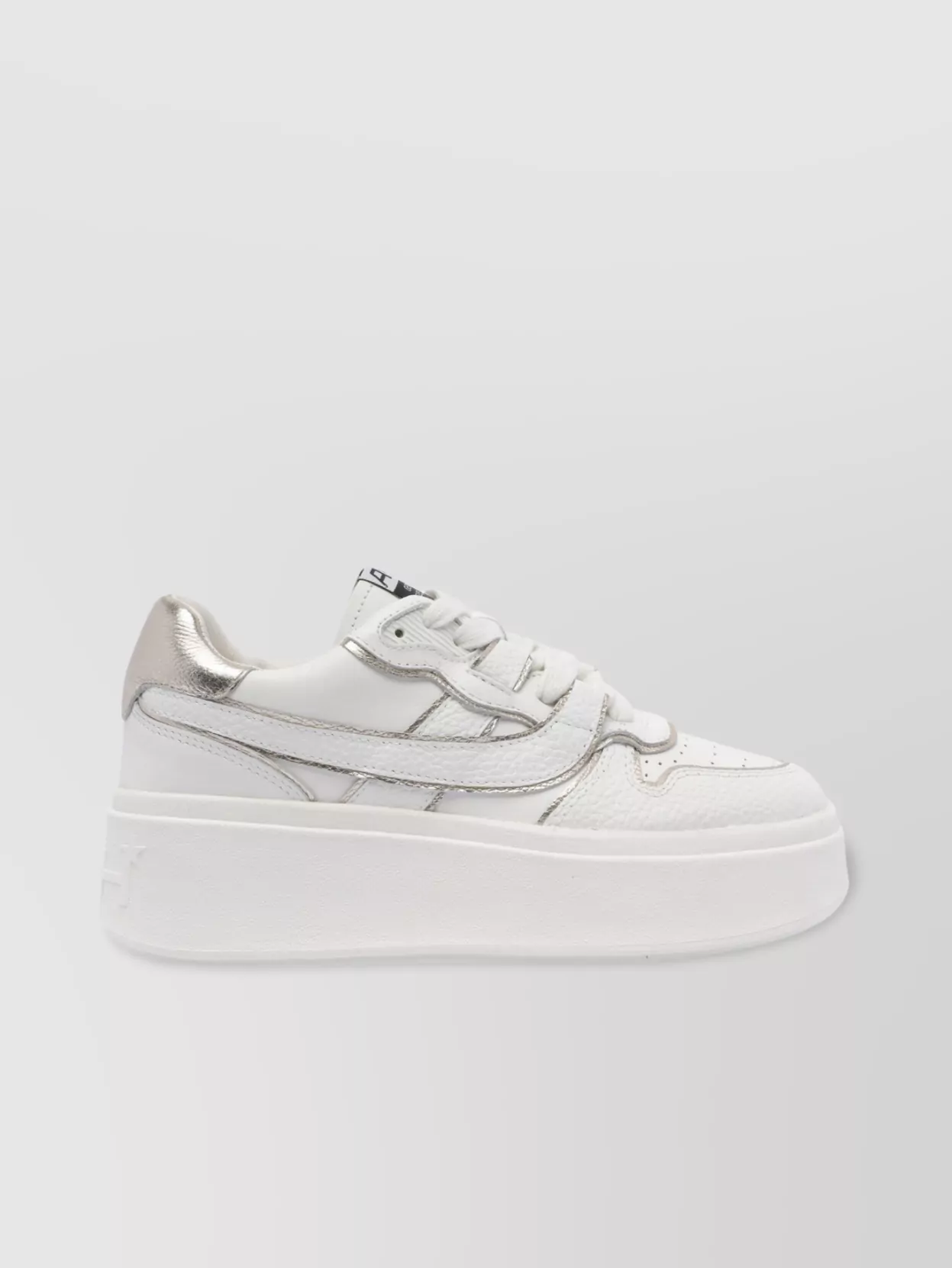 Ash Low Top Leather Match Sneakers Metallic Platform