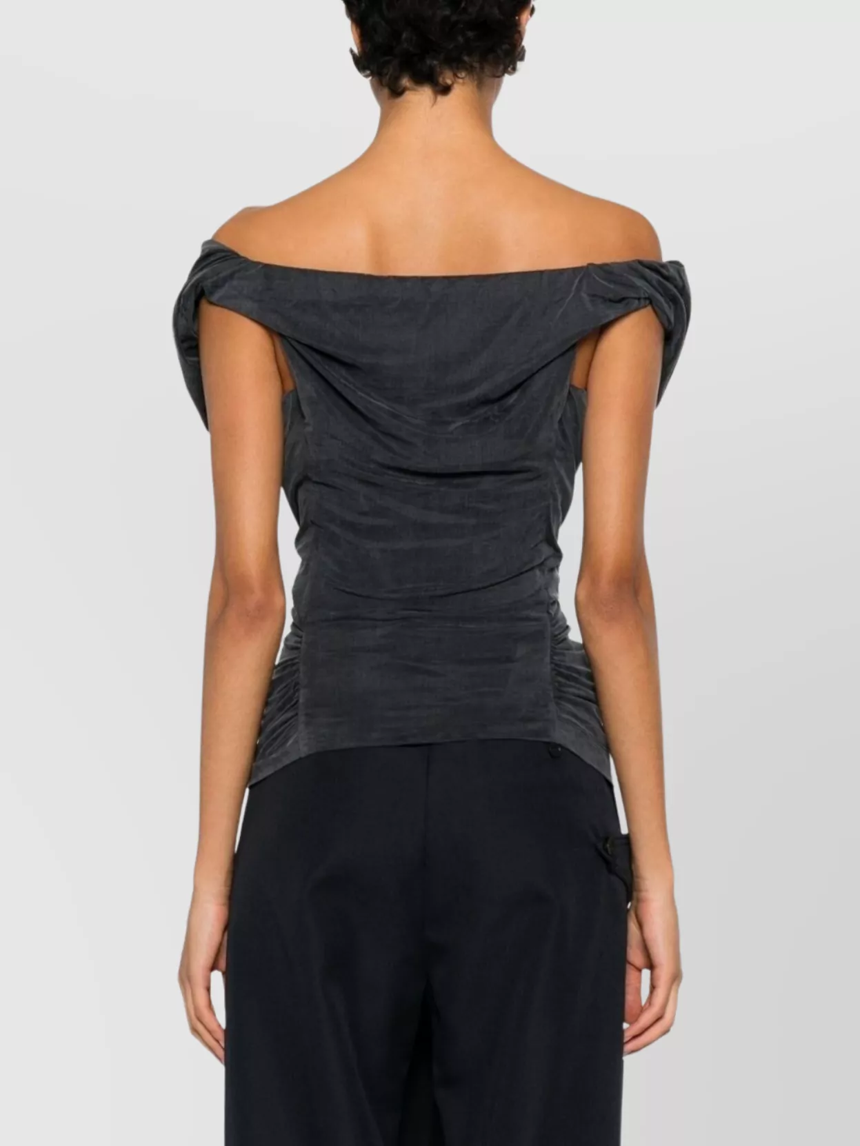 Vivienne Westwood Off-The-Shoulder Velvet Top Short Sleeves
