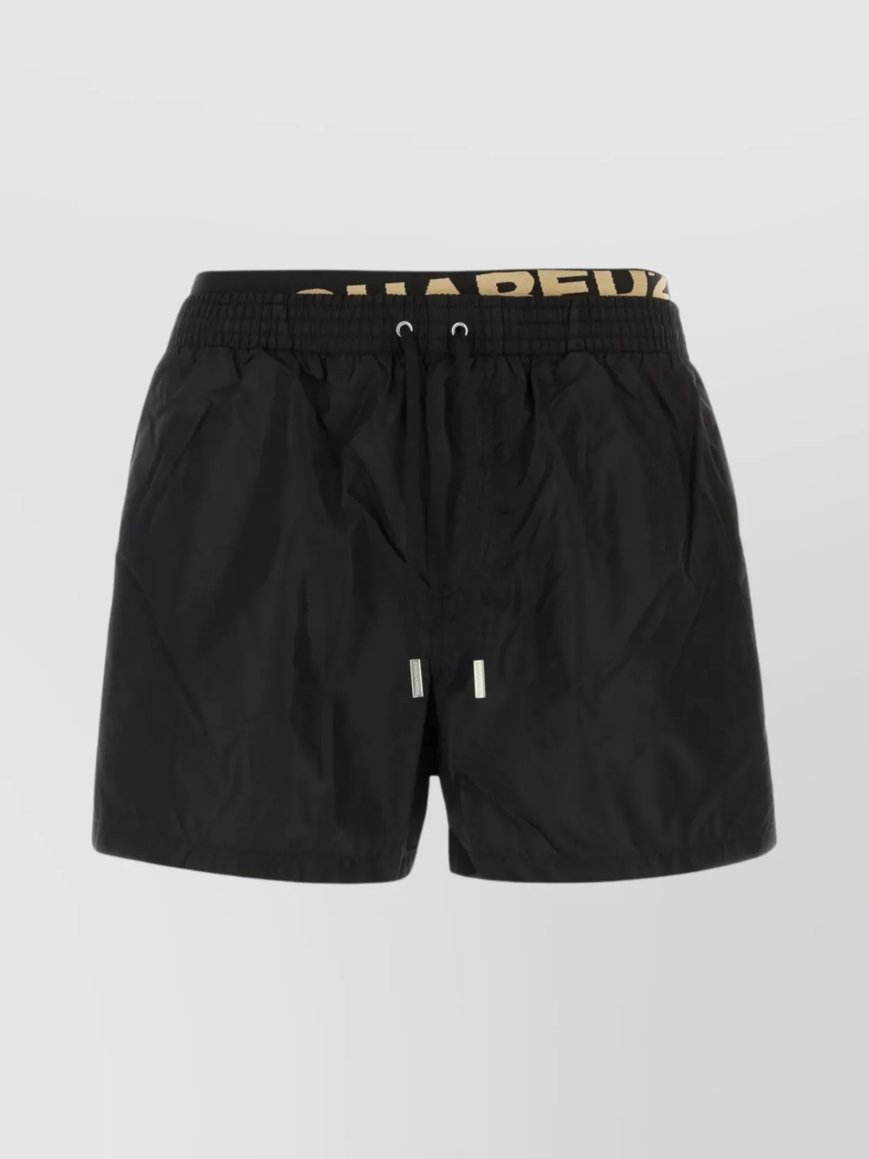 Shop Dsquared2 Hemline Slits Nylon Swim Shorts In Black