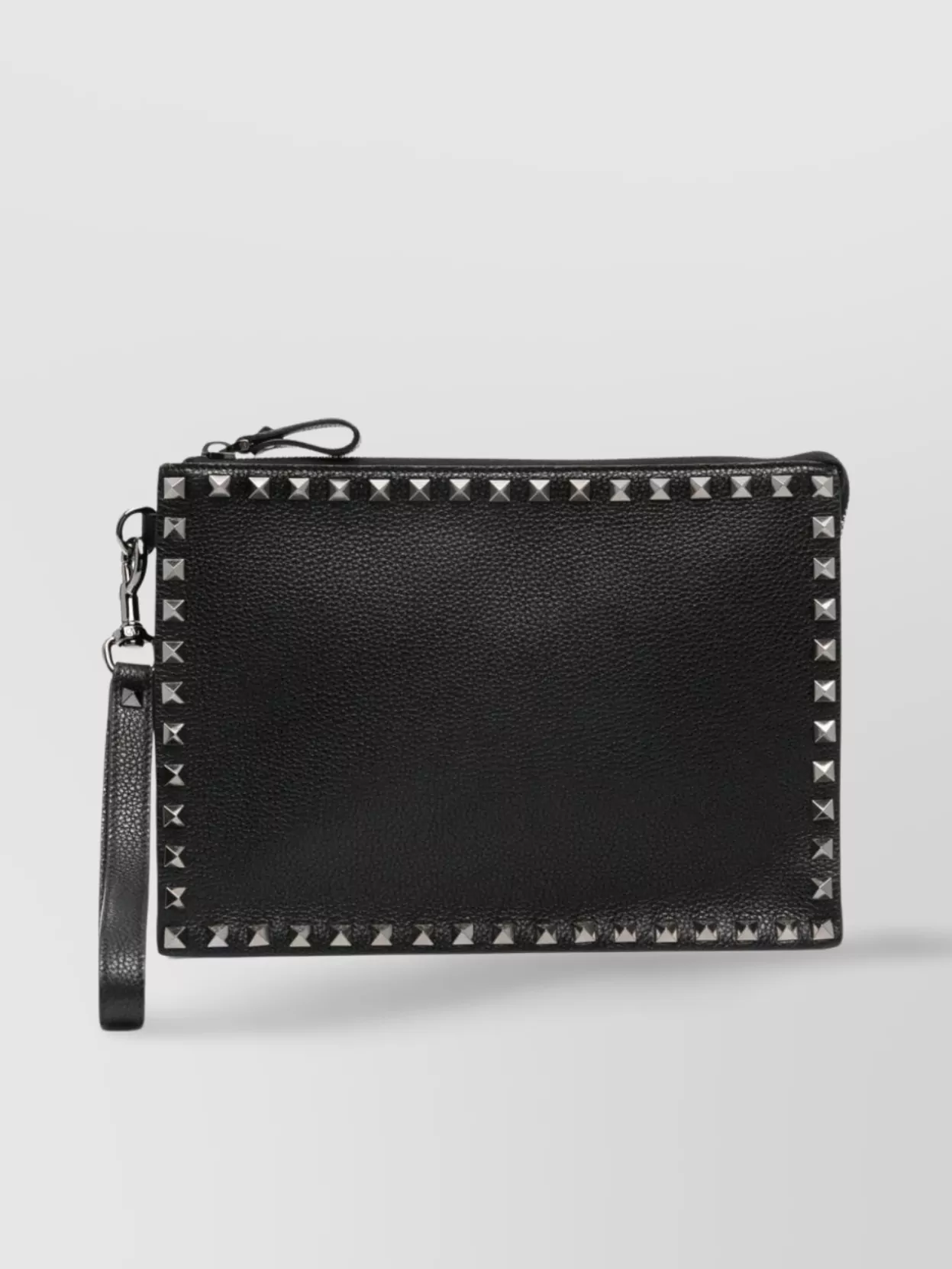 Shop Valentino Textured Clutch With Detachable Strap And Rockstud