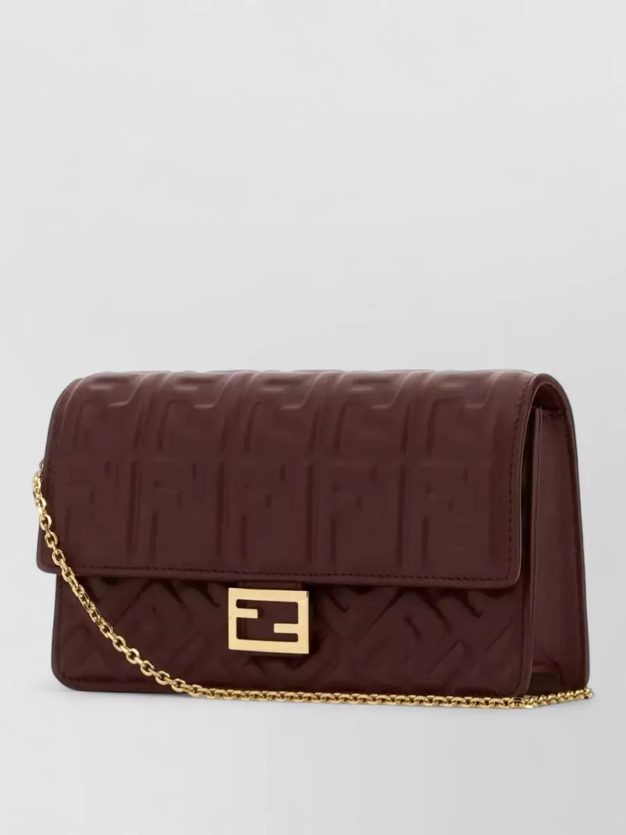 Fendi Chain Shoulder Wallet Baguette Nappa Ff Motif