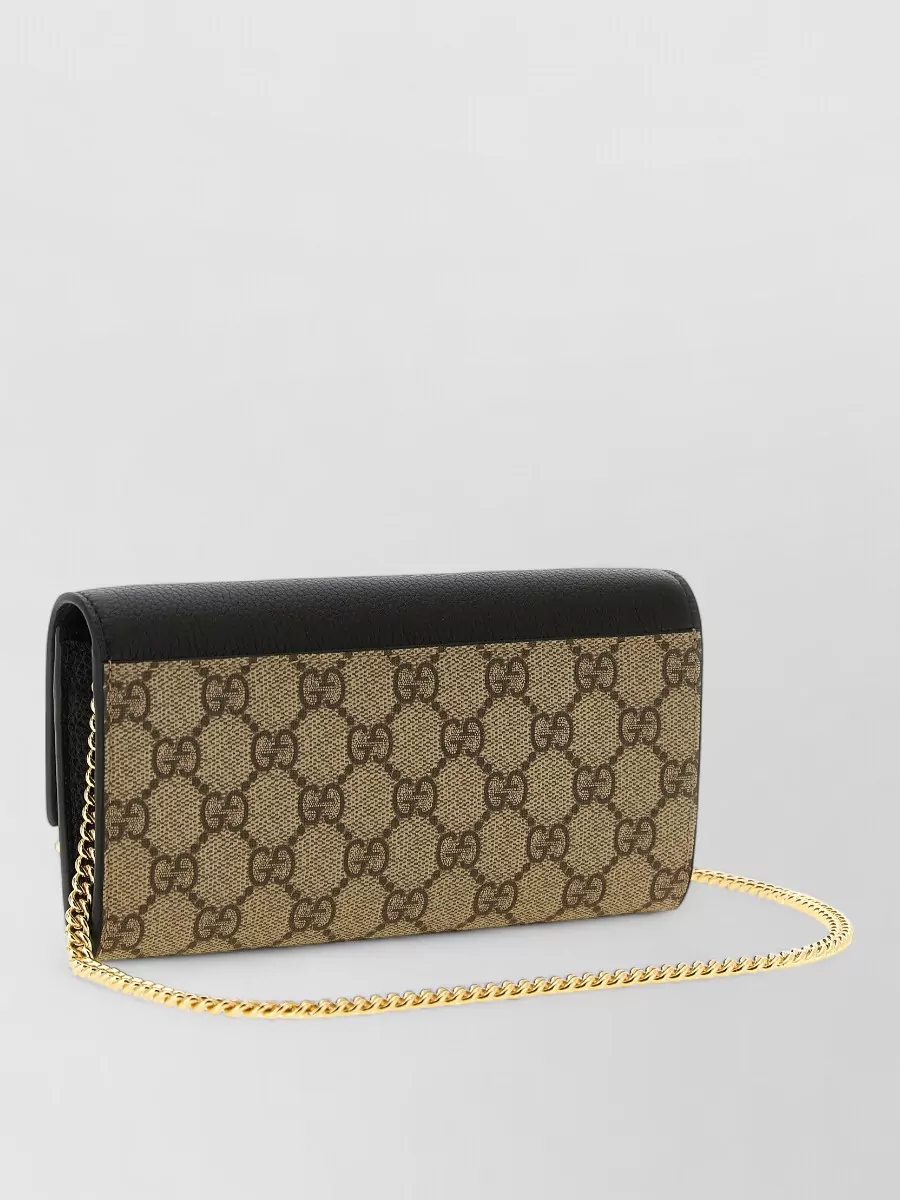 Gucci Gg Marmont Leather Canvas Clutch Bag