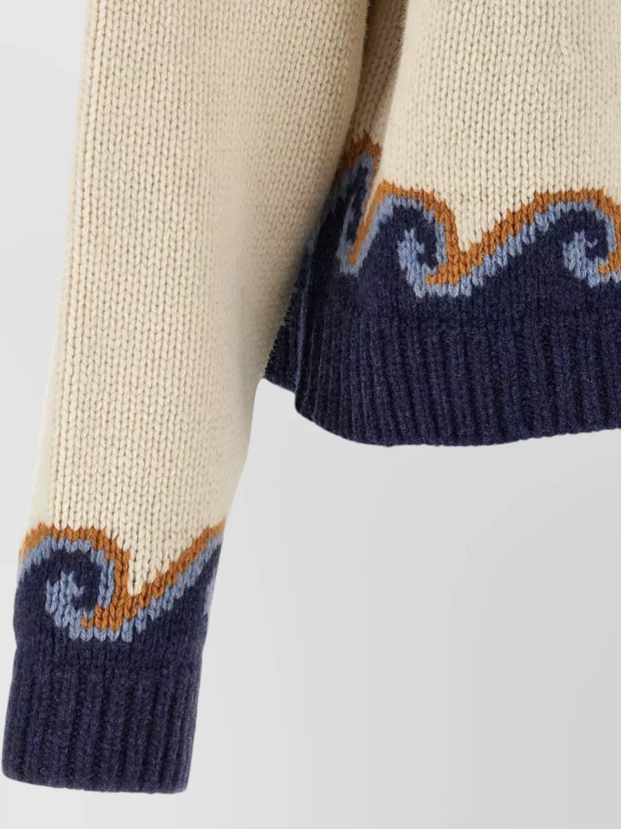 Alanui Virgin Wool Fair Isle Turtleneck Sweater