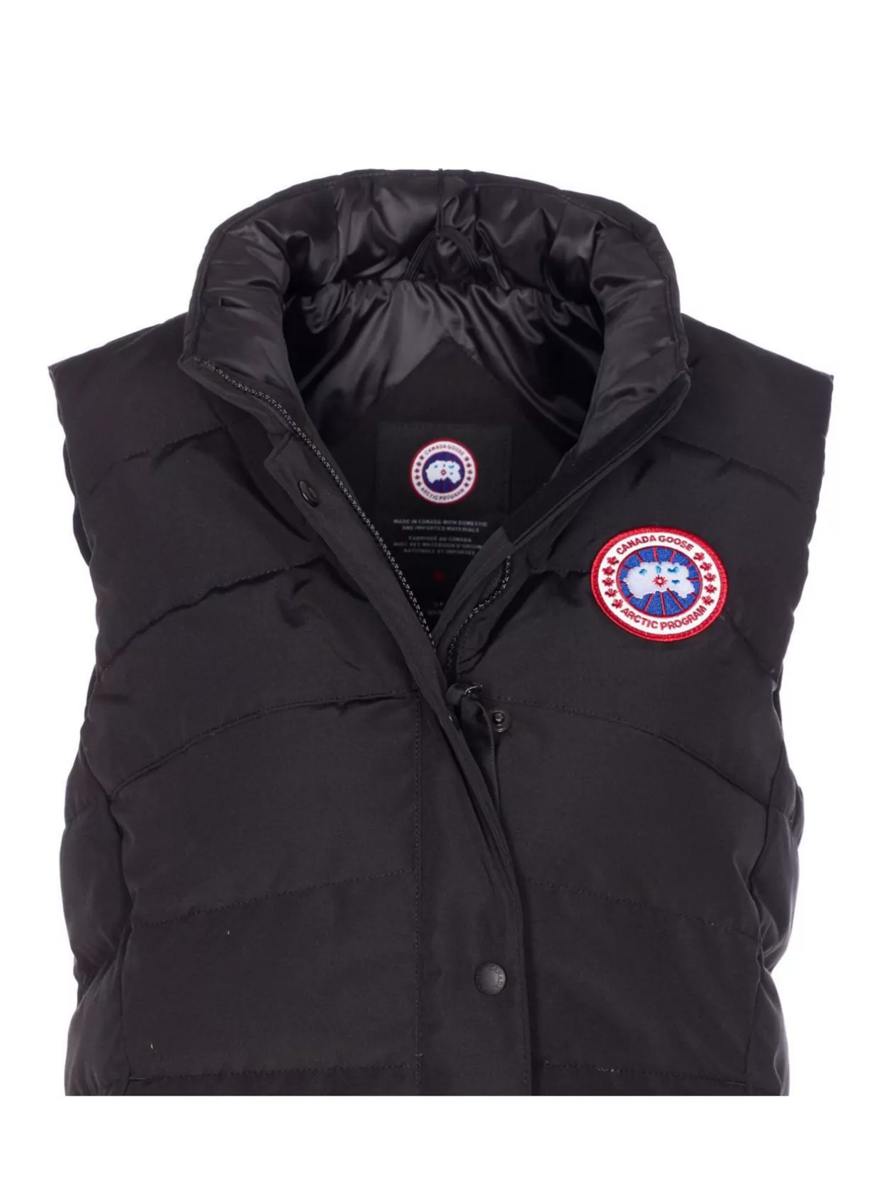 Canada Goose High Neck Sleeveless Padded Vest With Pockets In Black