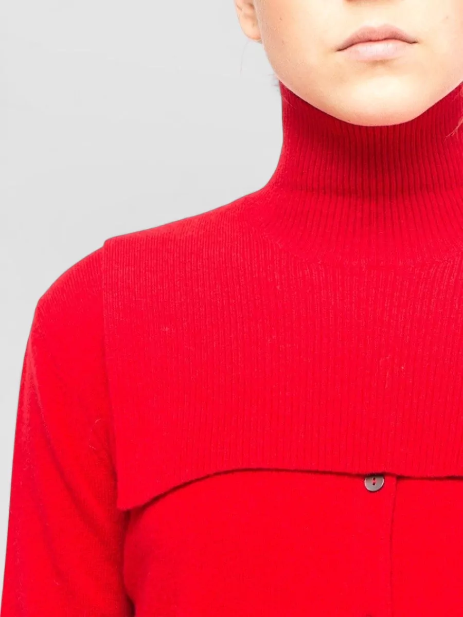 La Rose Cashmere Jabot Top