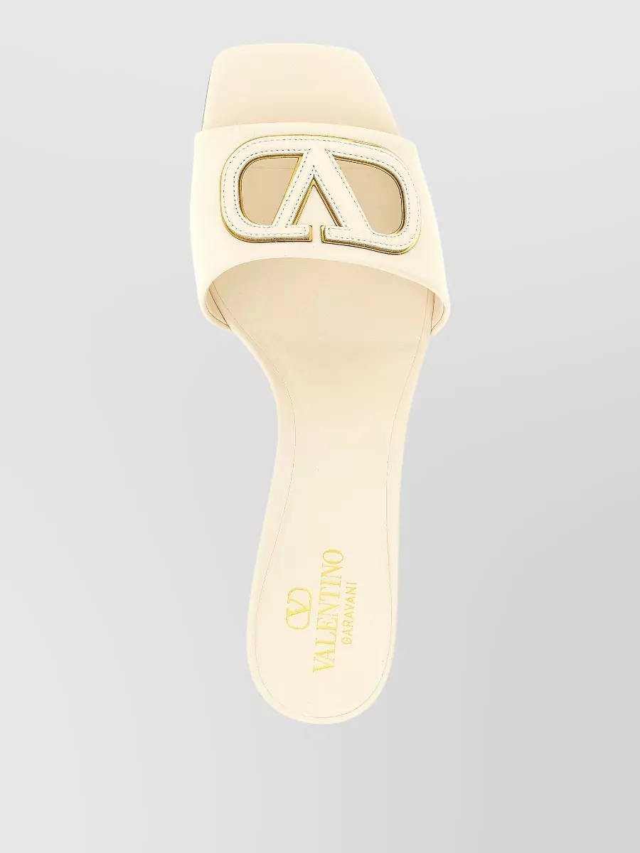 Valentino Garavani Vlogo Signature Block Heel Open Toe Slides