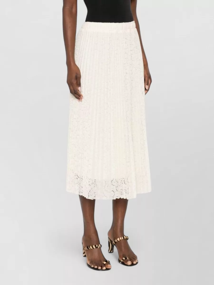 Ermanno Scervino High Waist Lace Midi Pleated Skirt