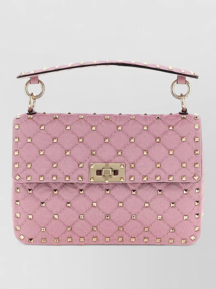Valentino Garavani rockstud spike medium fabric shoulder bag