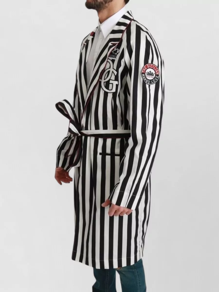Dolce&Gabbana Striped Belted Robe