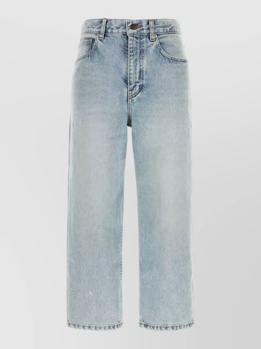 Balenciaga denim distressed mid-rise capri jeans
