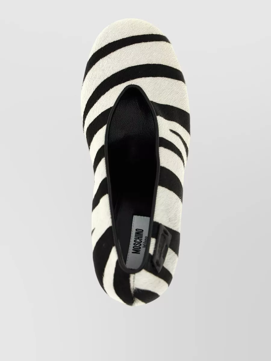 Moschino Leather Zebra Print Pumps