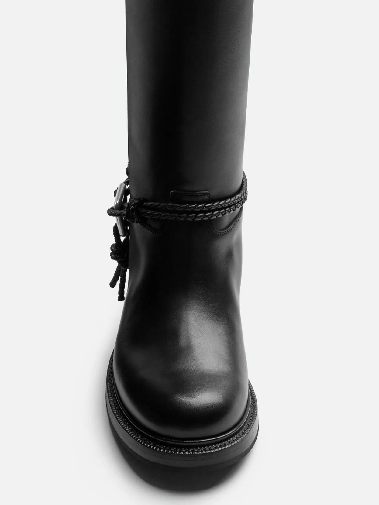 Bottega Veneta Knee High Boot Braided Strap Detail