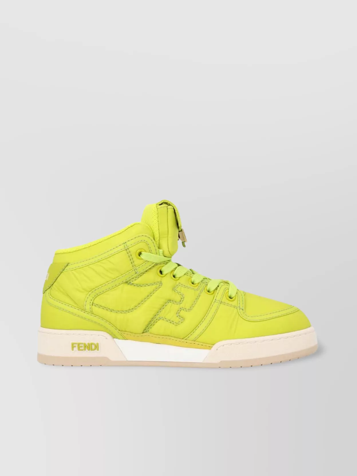 Fendi Ff Logo-embroidered High-top Sneakers In Green