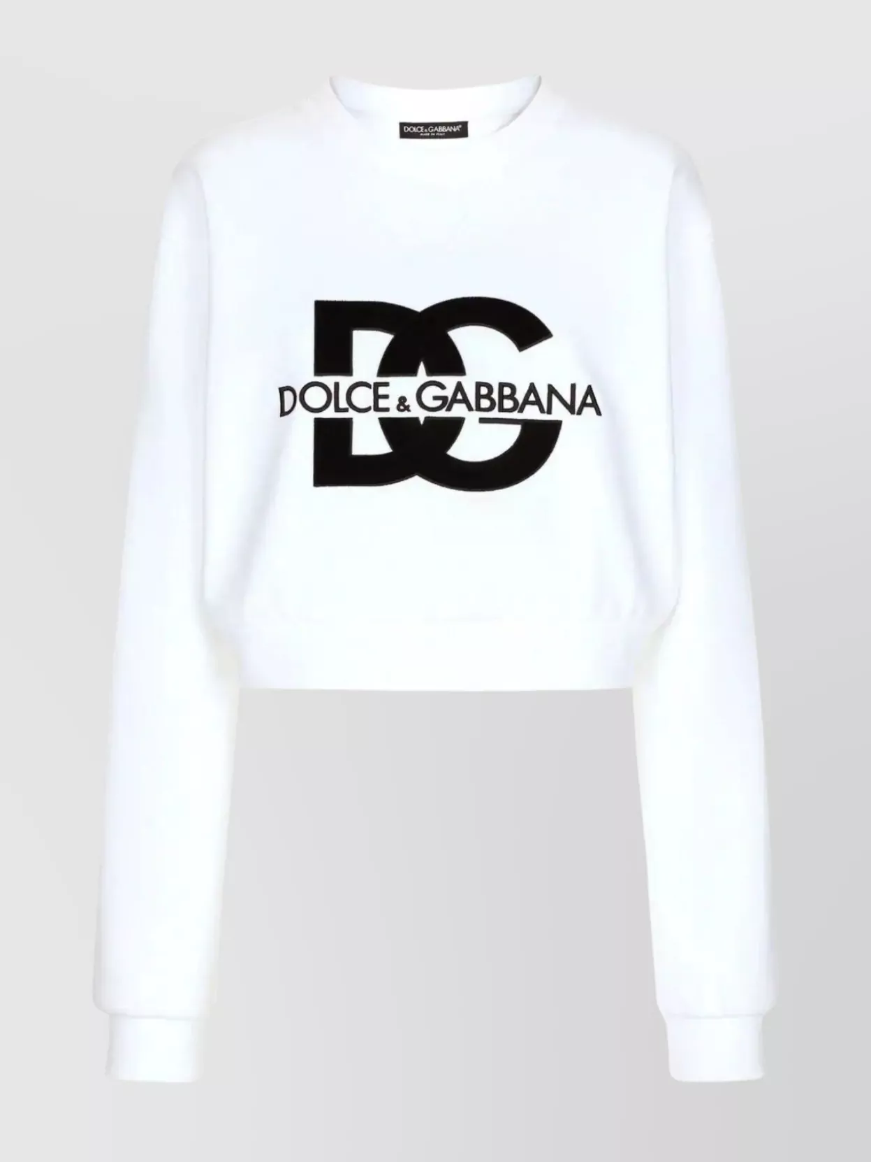 Shop Dolce & Gabbana Logo Knit Sweatshirt With Ribbed Neck And Cuffs