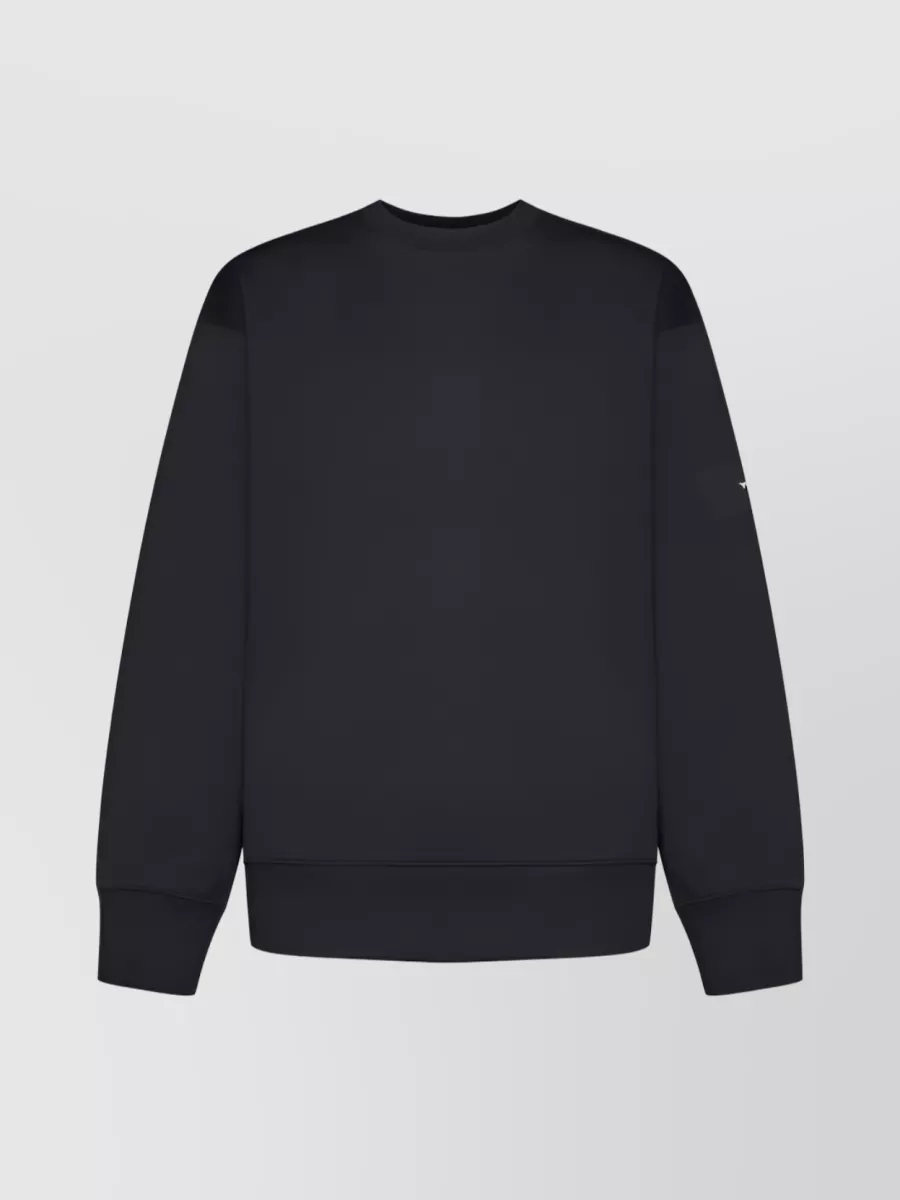 Shop Y-3 Cotton Crew Neck Sweatshirt With Subtle Logo Print In Grey