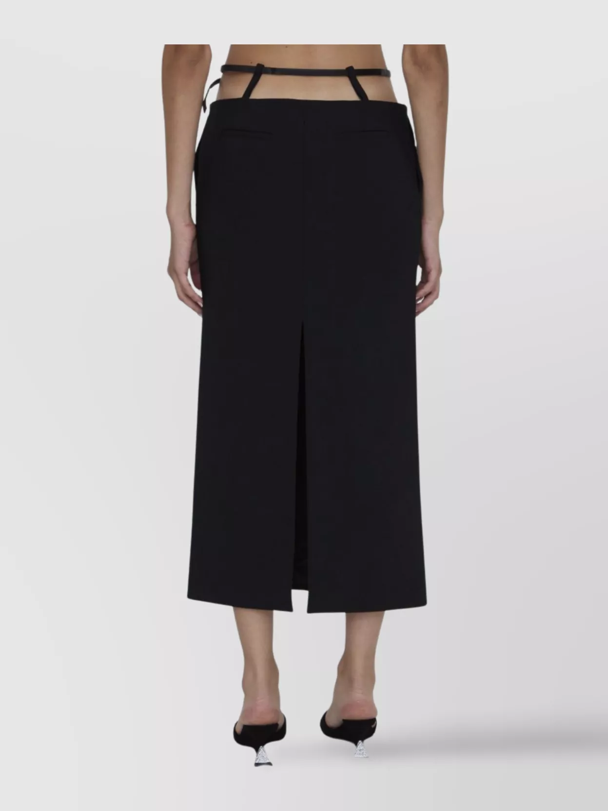 The Attico High Waist Midi Skirt Buckle