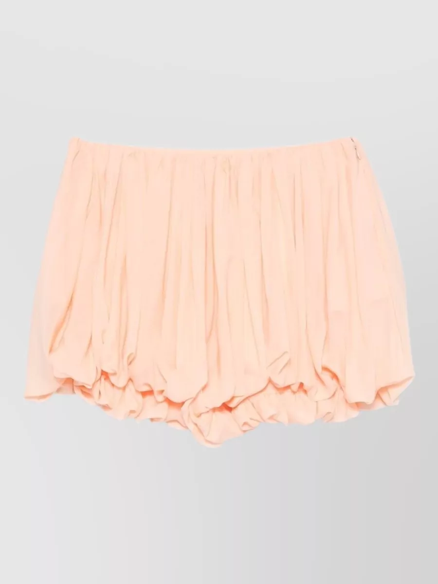 Chloé Silk Mini Skirt Bubble Hem Pleated In Pink