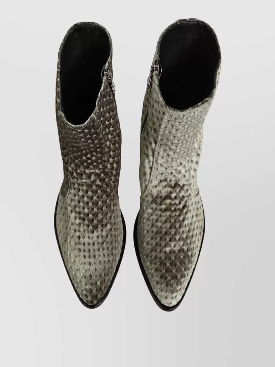 Dolce&Gabbana Velvet Quilted Mid Calf Boots