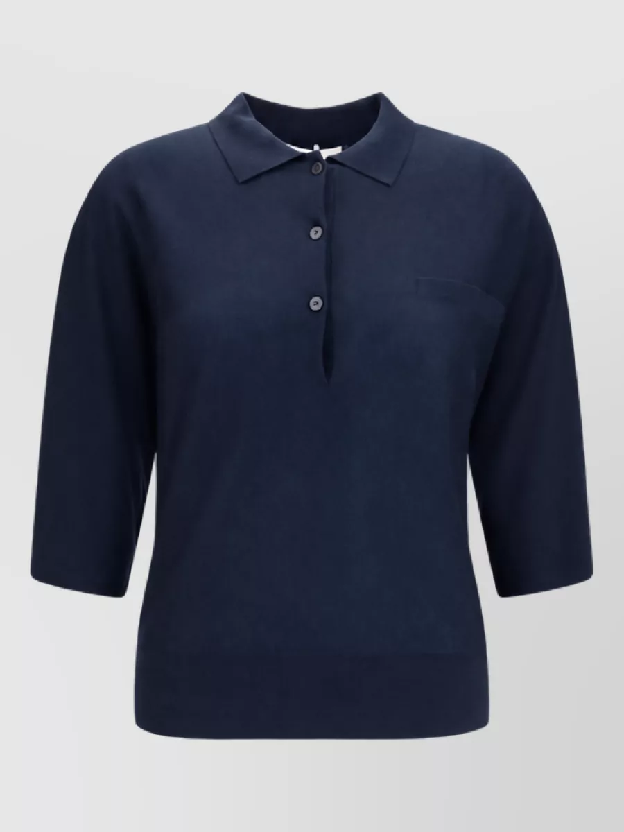 Lisa Yang cashmere short-sleeve polo sweater