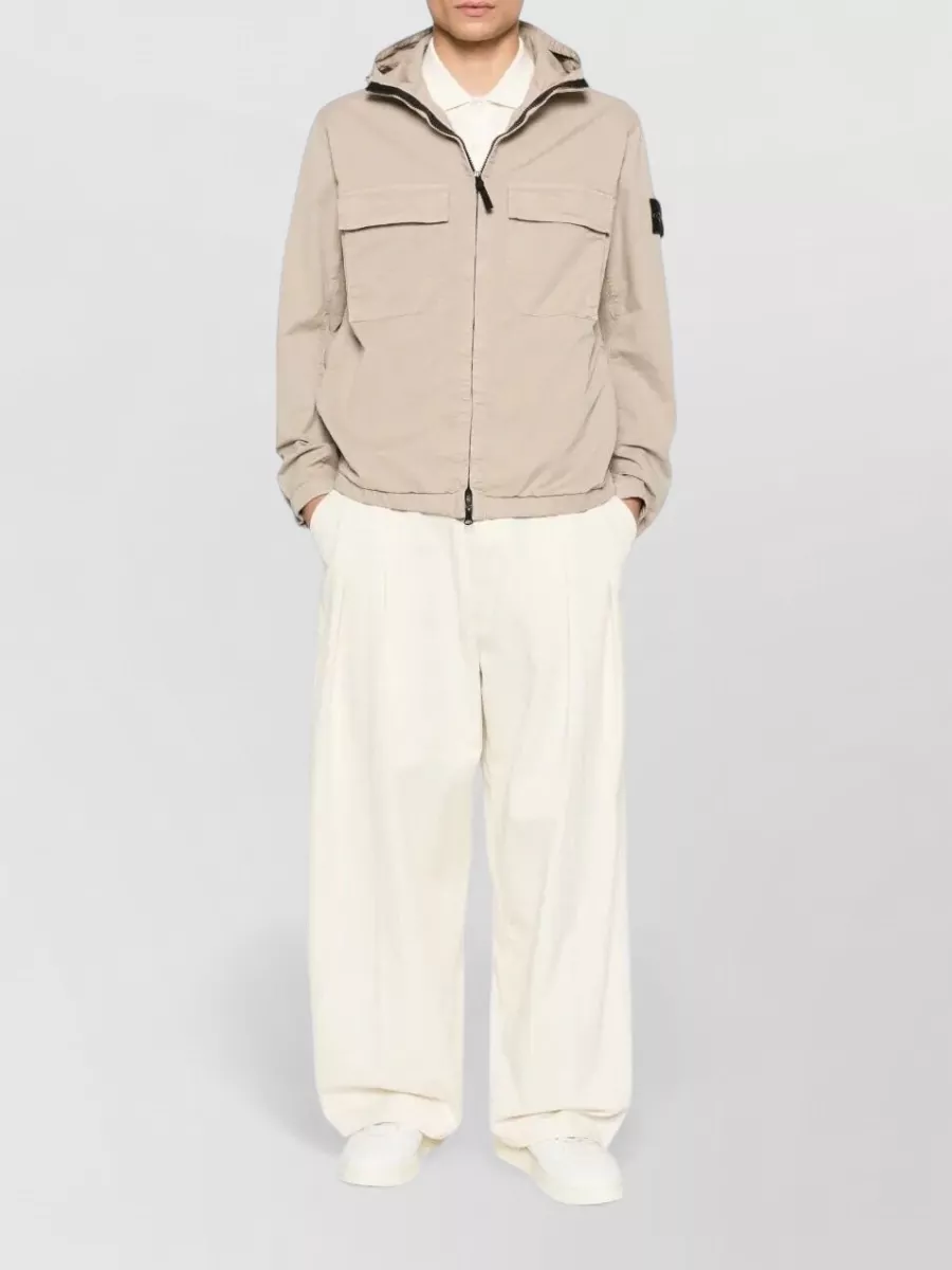 Stone Island Cotton Twill Hooded Jacket Anti Drop