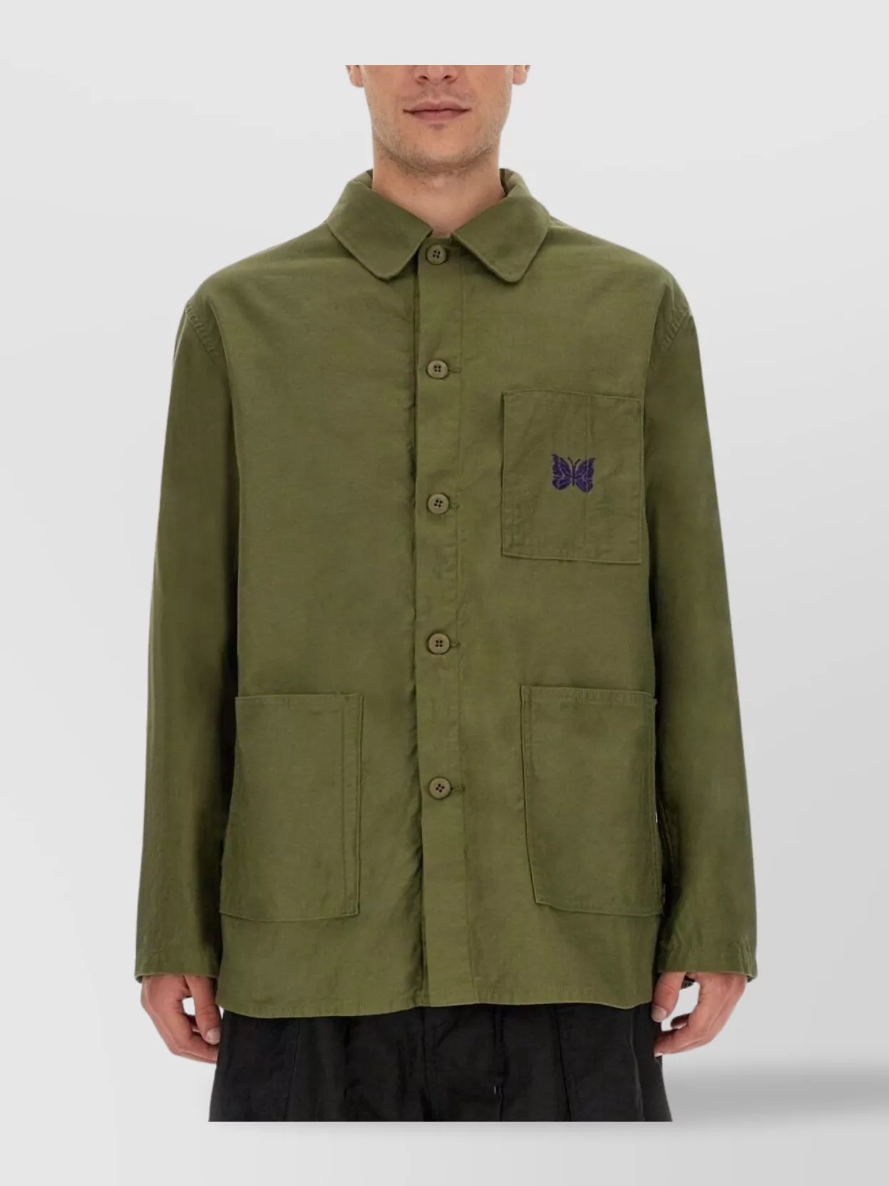 NEEDLES OVERSIZE SHIRT LOGO EMBROIDERY 