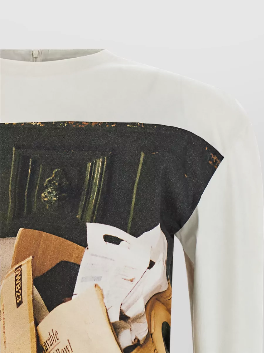 Issey Miyake Printed long-sleeve blouse
