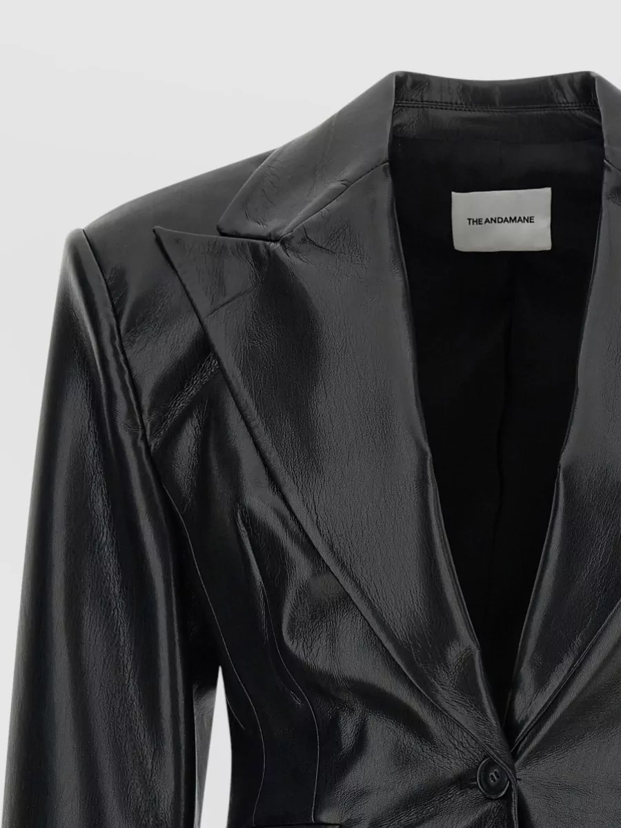 The Andamane Leather Single-Breasted Blazer