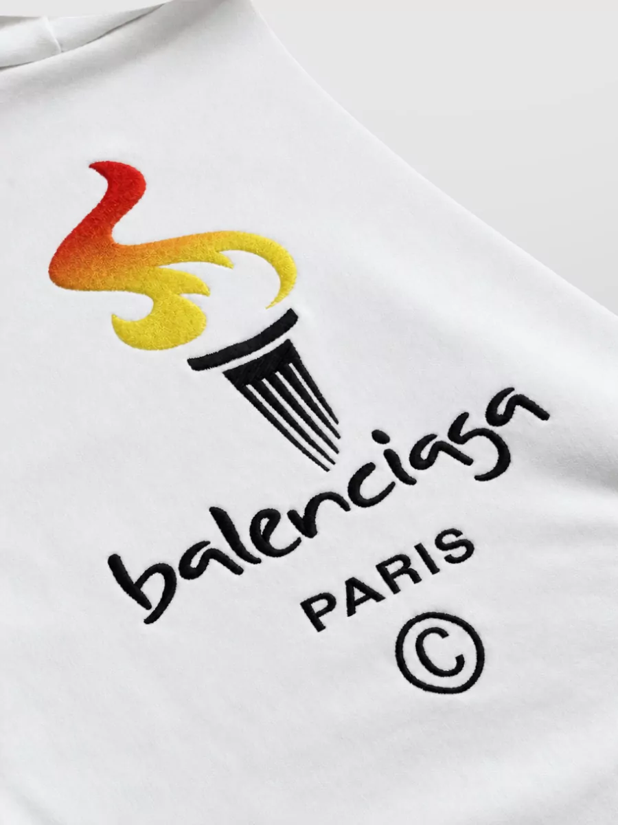 Balenciaga Cotton Relaxed-Fit Logo-Embroidered Hoodie