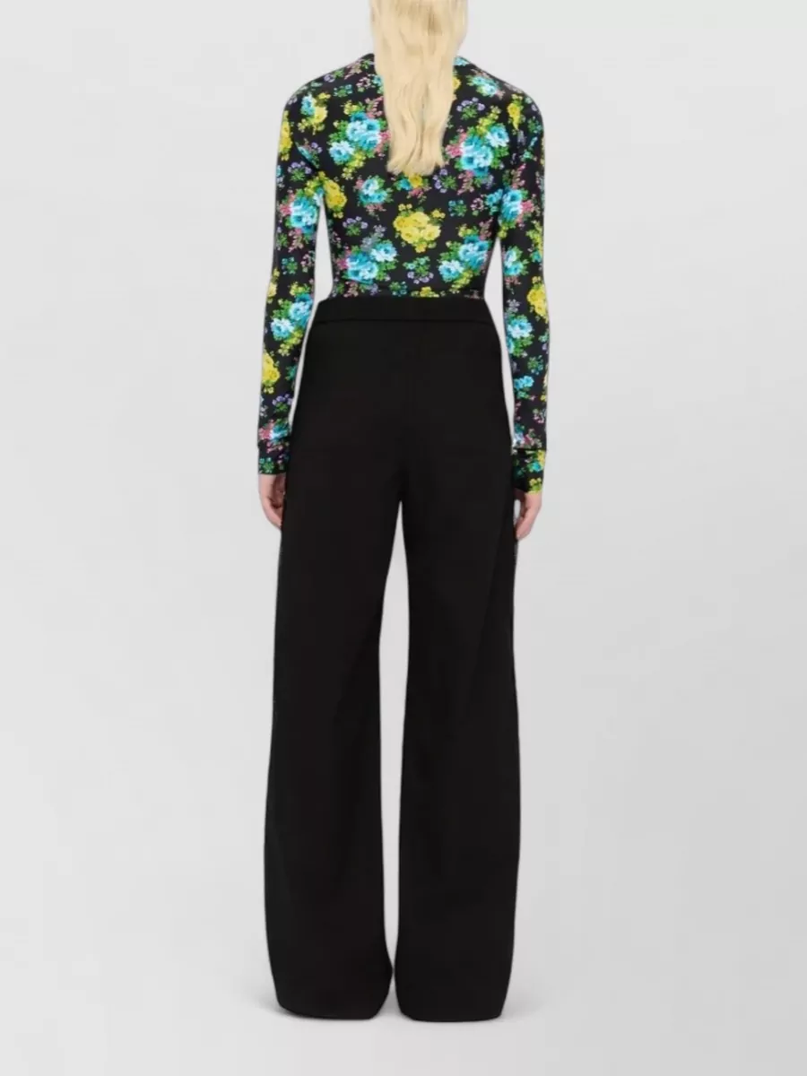 Msgm Cotton Wide-Leg Trousers