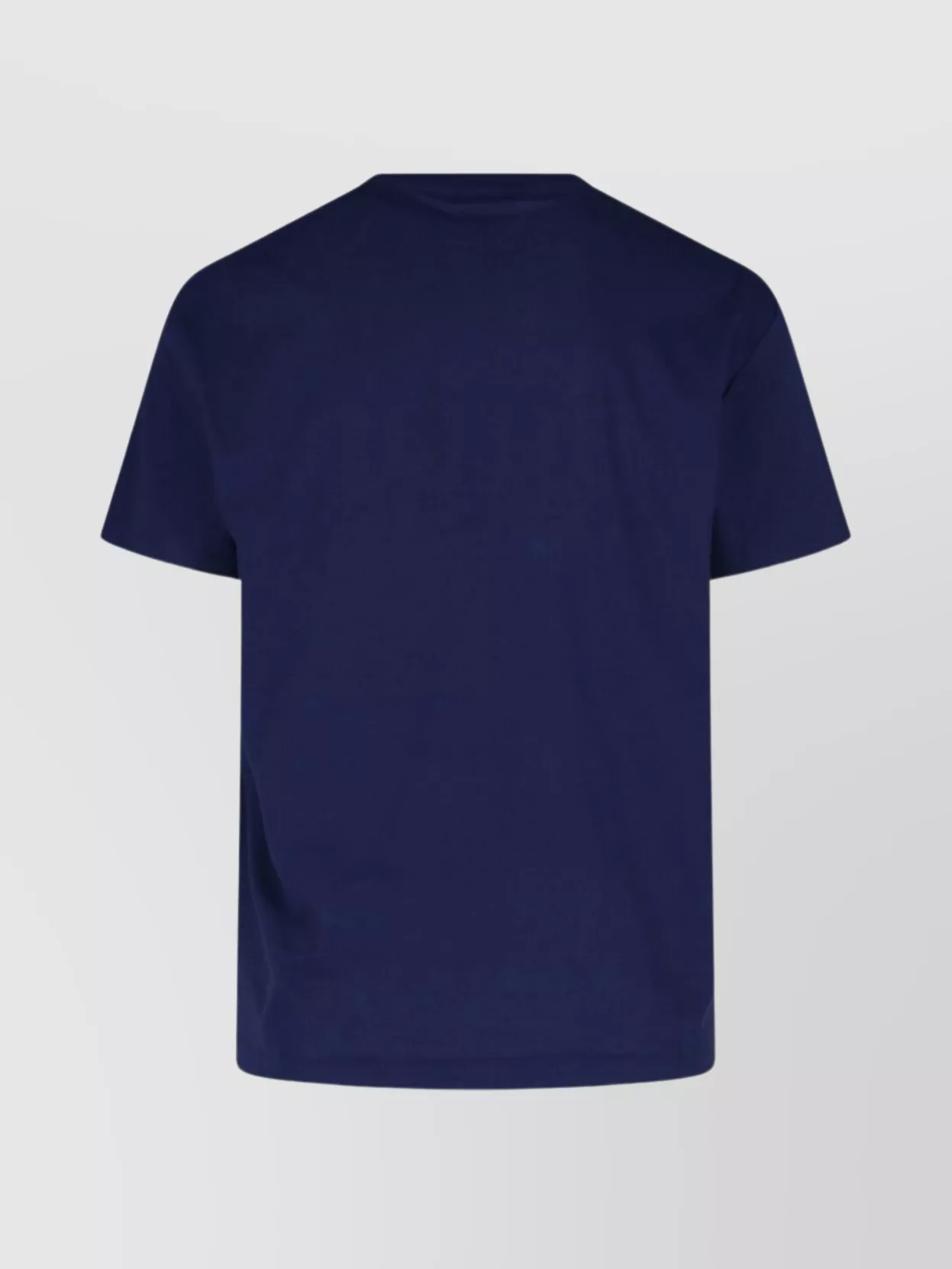 Polo Ralph Lauren Blue Crewneck T-shirt With Logo Lettering On The Fornt And Pony Embroidery On The Front