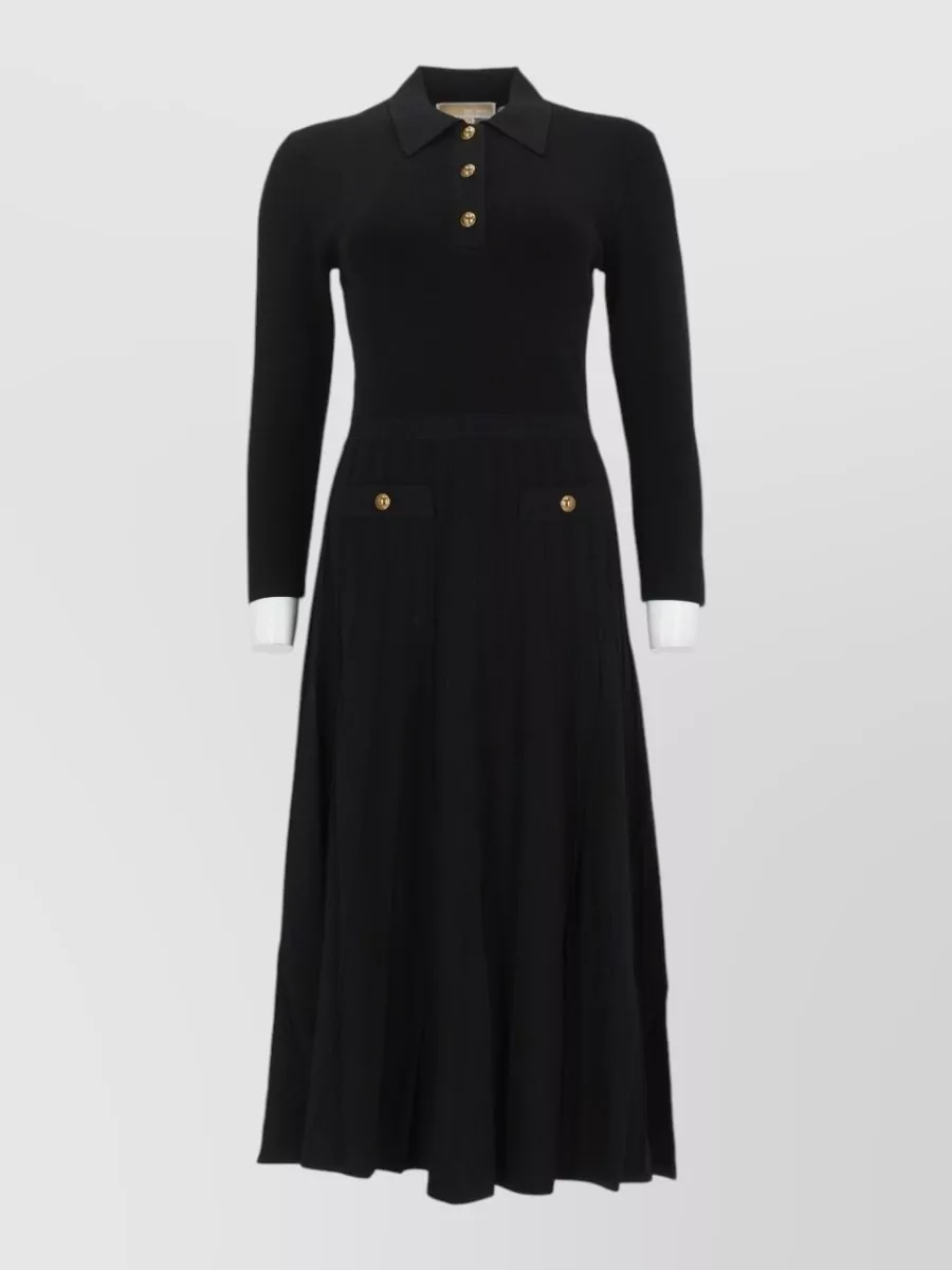Michael Kors stretch knit polo midi dress