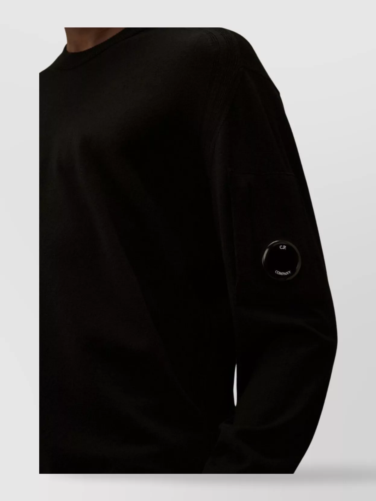 C.p. Company Merino Wool Crewneck Sweater Featuring Pockets