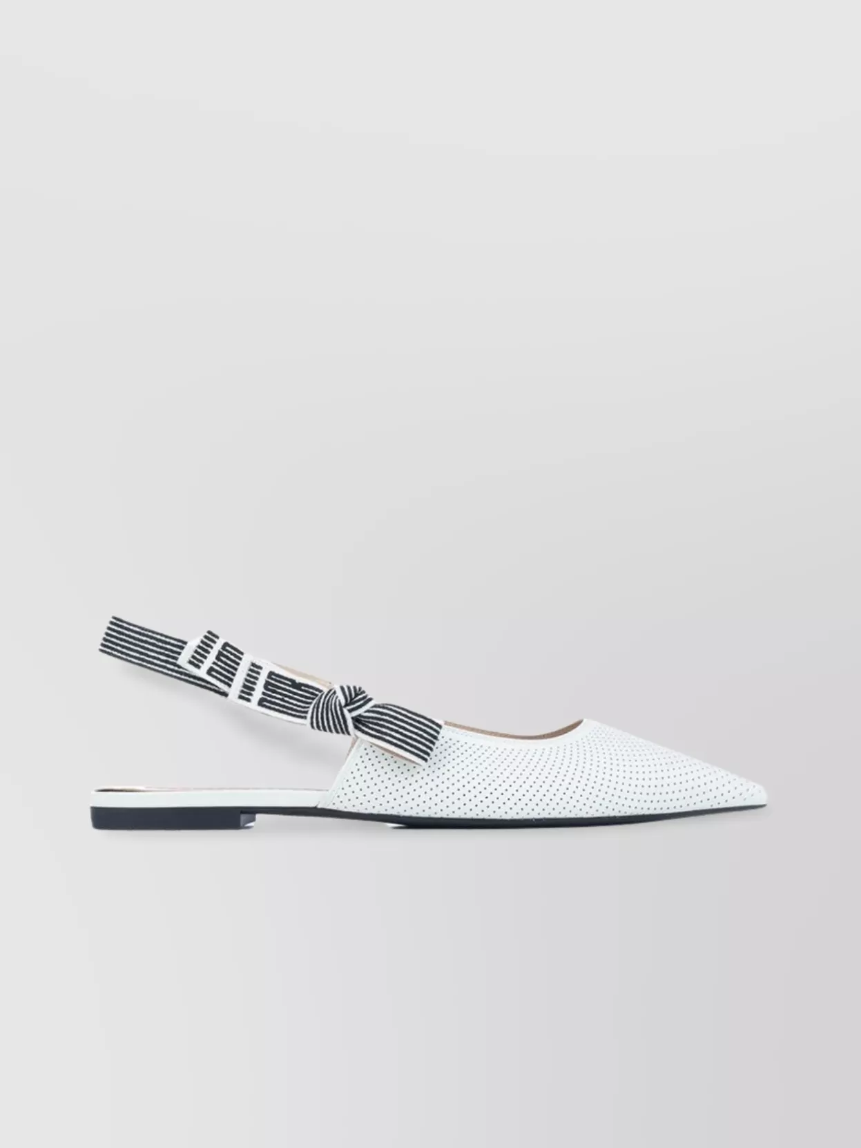 Christian Dior Pointed Toe Bow Detail Sandals With Perforated Design