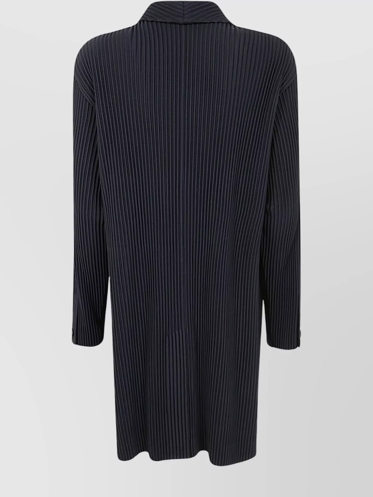 Homme Plisse Issey Miyake Longline Notch Lapel Ribbed Coat