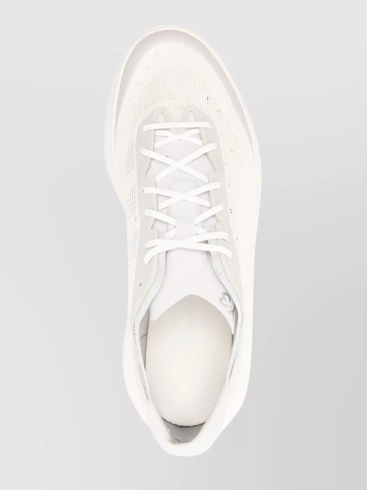 Y-3 Logo Mesh Flatform Sneakers Pull-tab In White