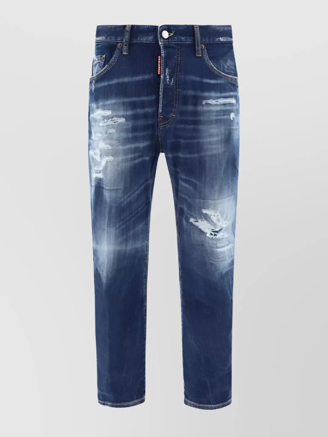 Shop Dsquared2 Straight Cotton Jeans Distressed Detailing