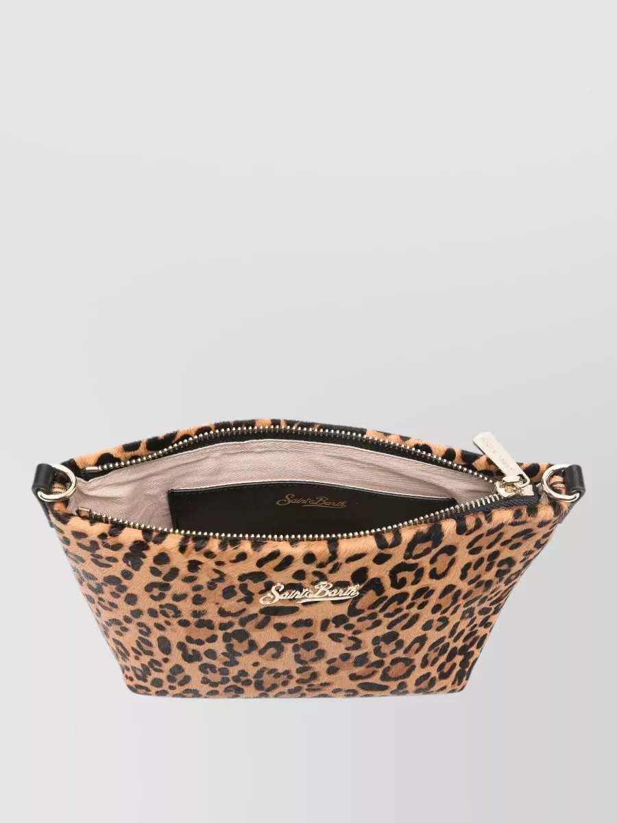Mc2 Saint Barth Leopard Print Clutch Bag With Adjustable Strap