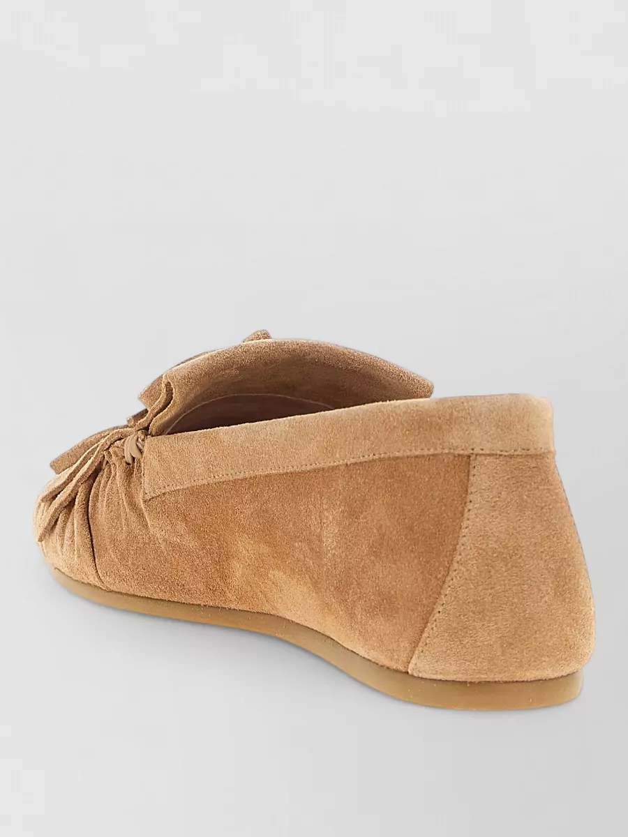 Stuart Weitzman Suede Fringe Loafers