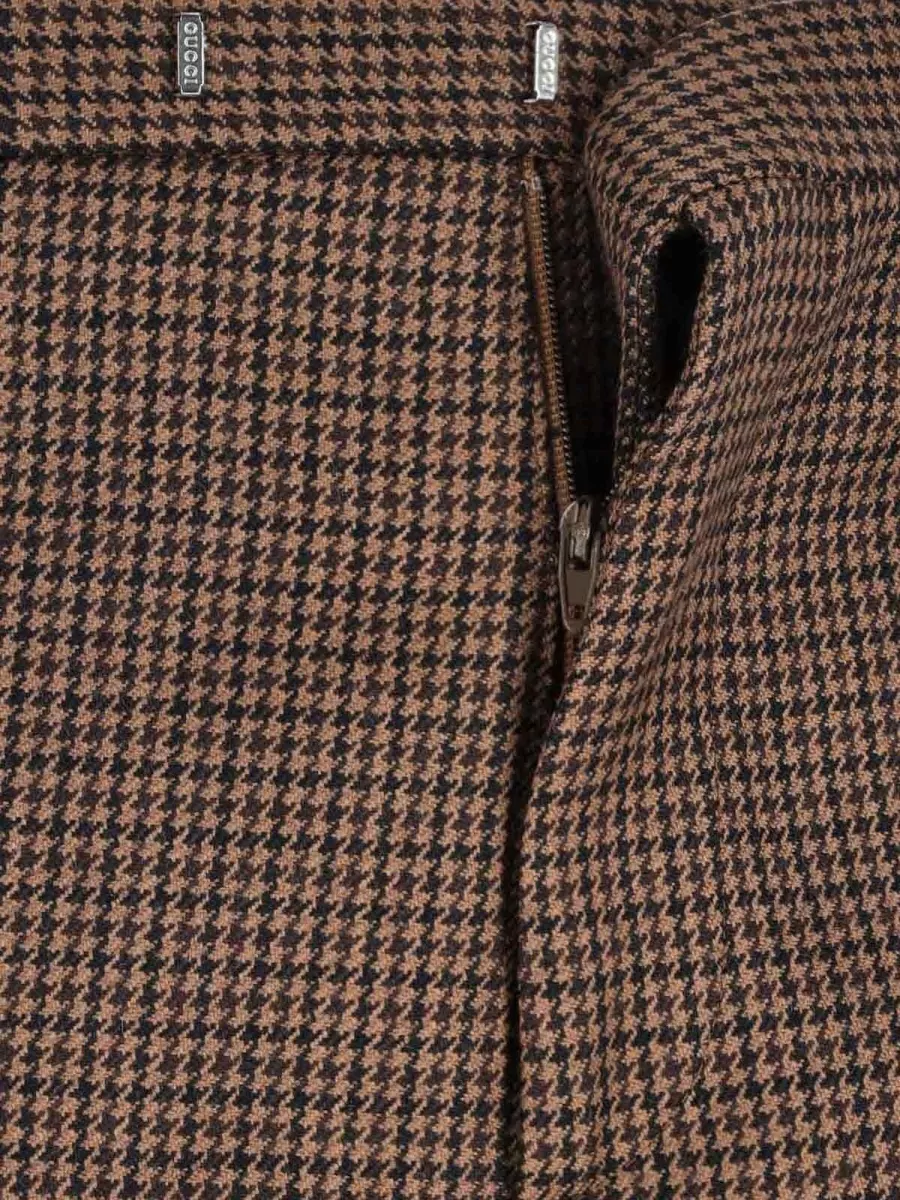 Gucci Tailored Trousers Houndstooth Pattern Belt Loops