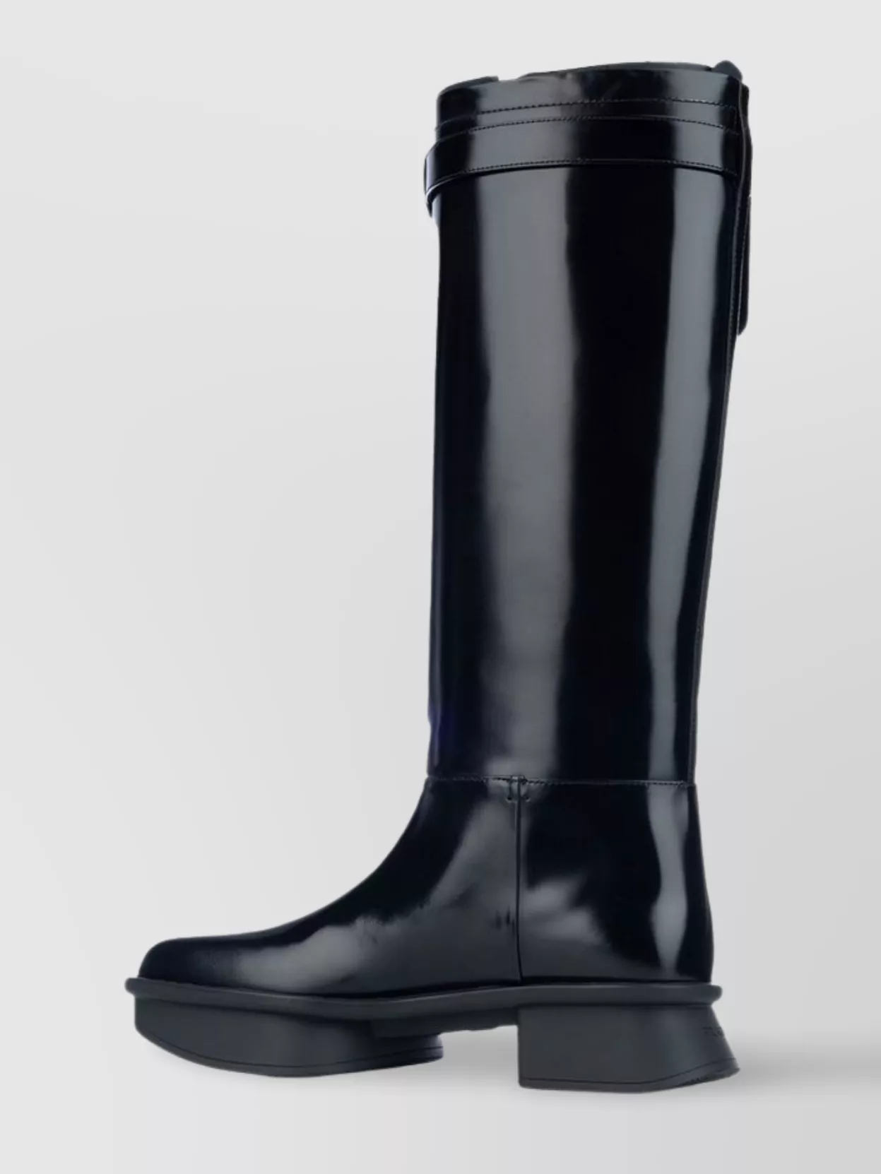 Prada Buckle Knee-High Boots Pocket Detail