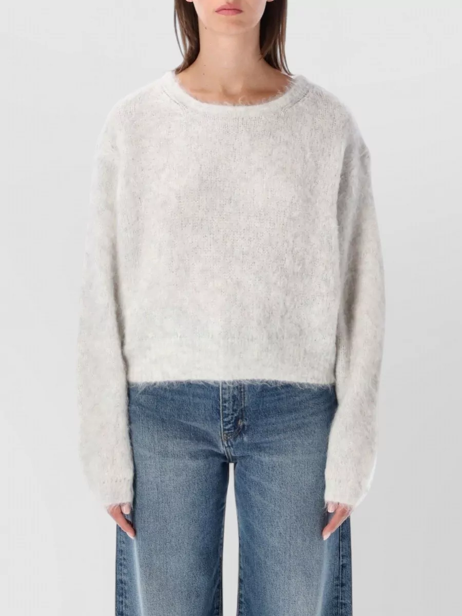 American Vintage alpaca cropped loose-fit thick-knit sweatshirt