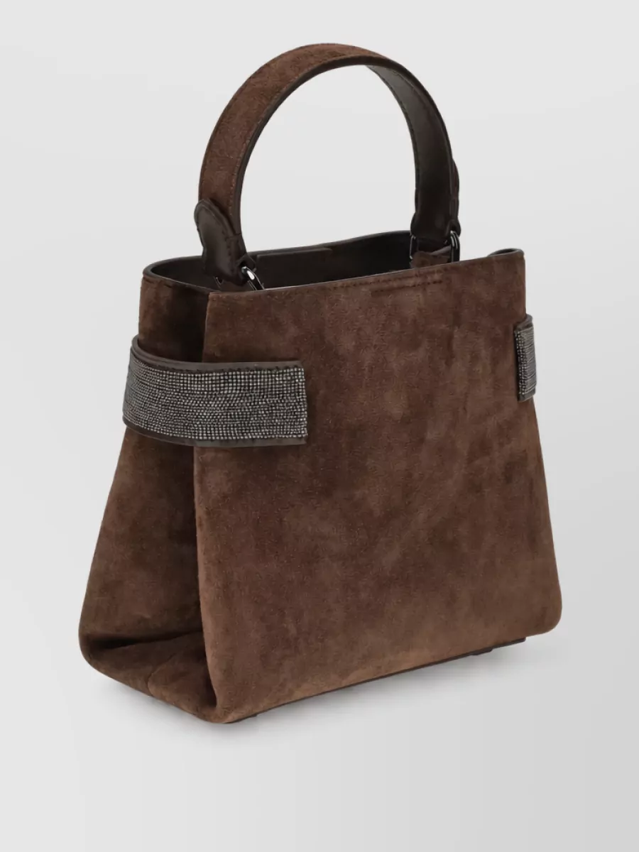 Brunello Cucinelli Essence Small Leather Top Handle Bag