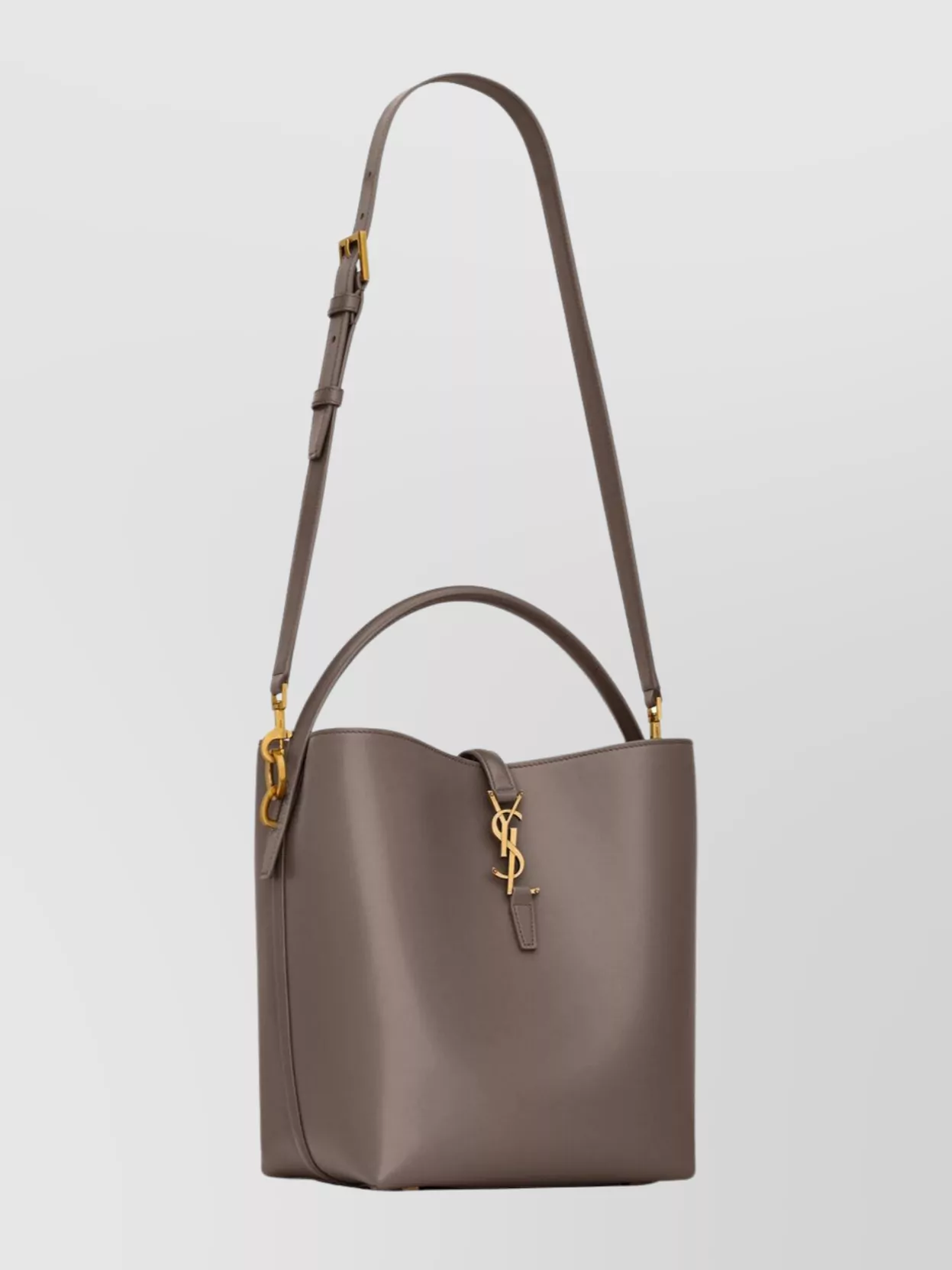 Saint Laurent Shiny Leather Shoulder Bag With Top Handle