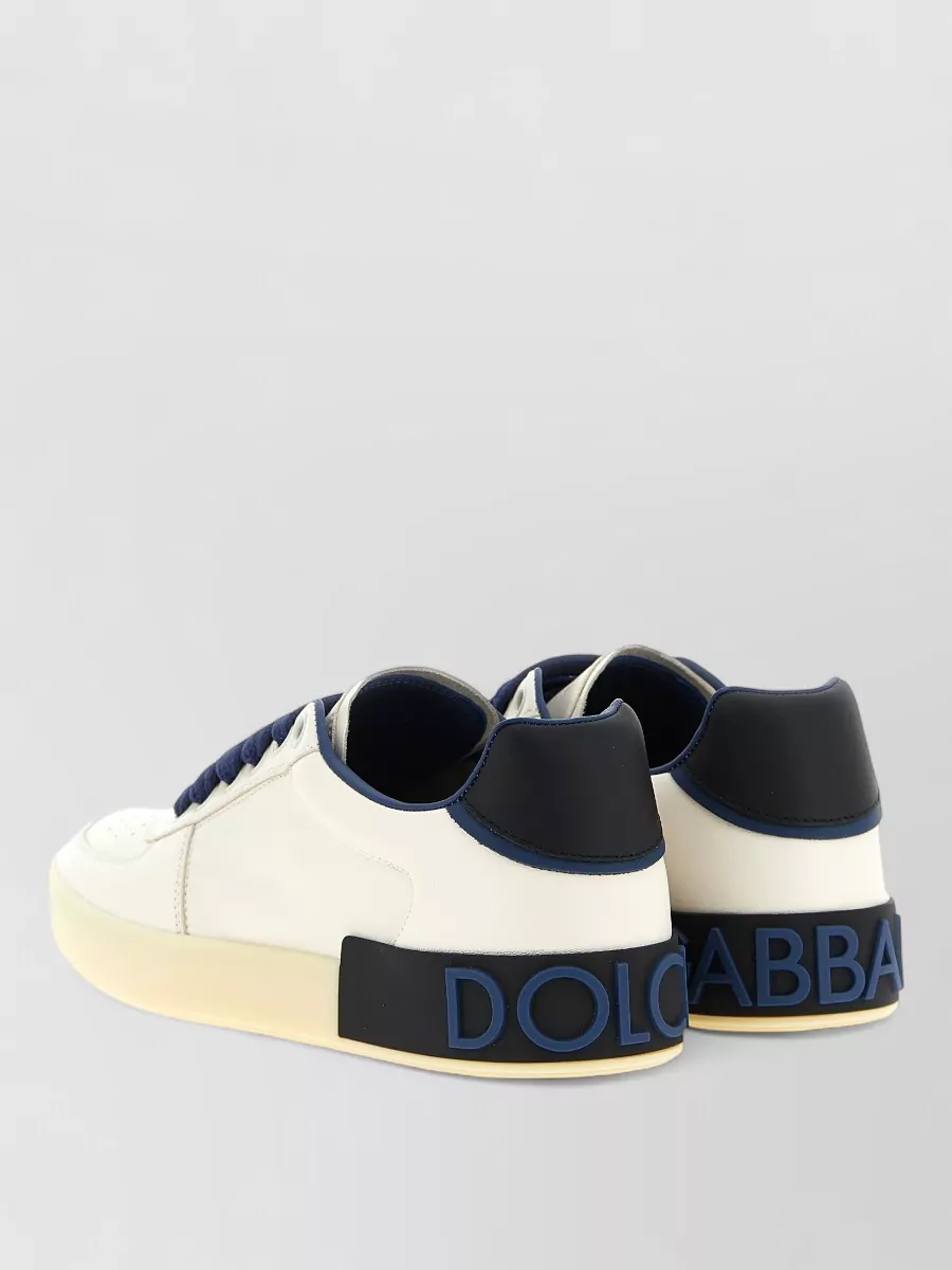 Dolce&Gabbana Portofino Sneakers Perforated Toe Contrast Laces