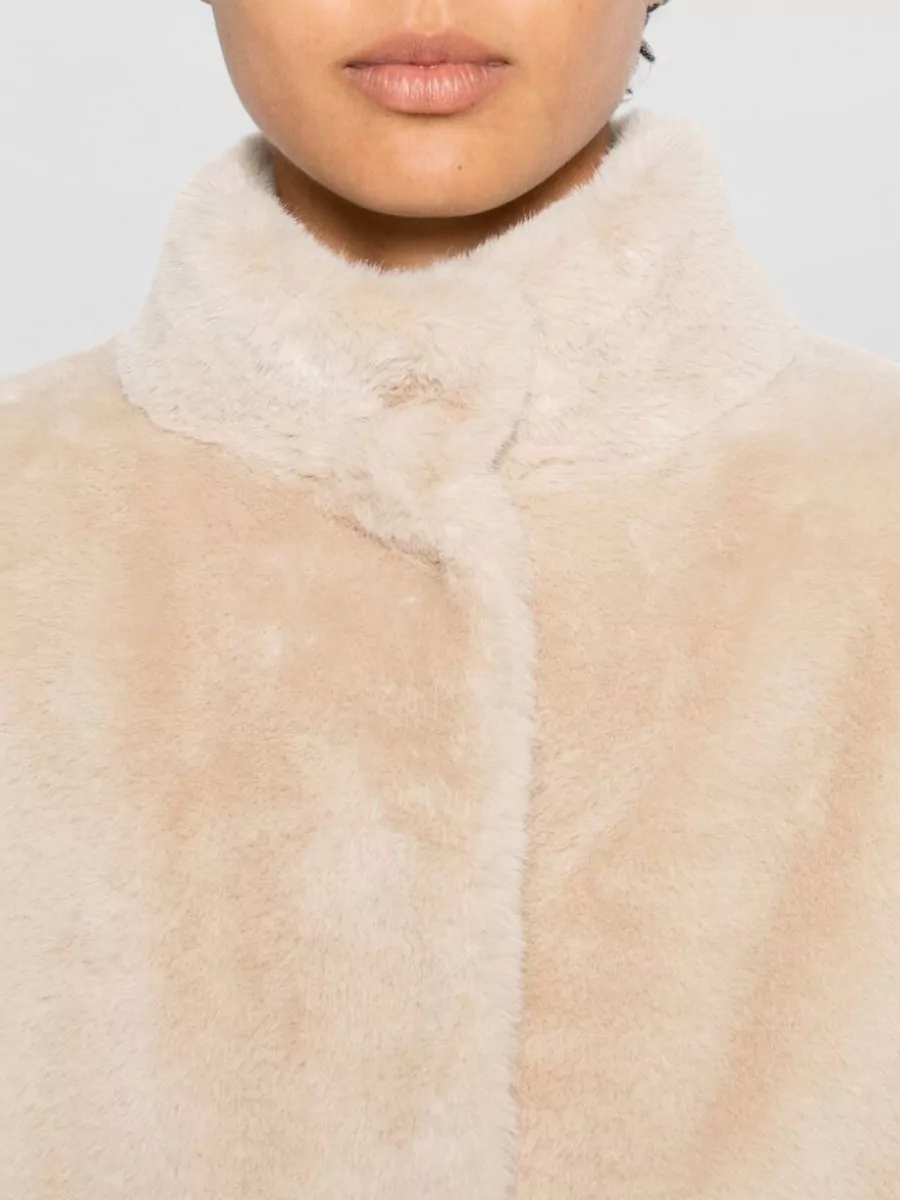 Herno Faux Fur High Neck Short Coat