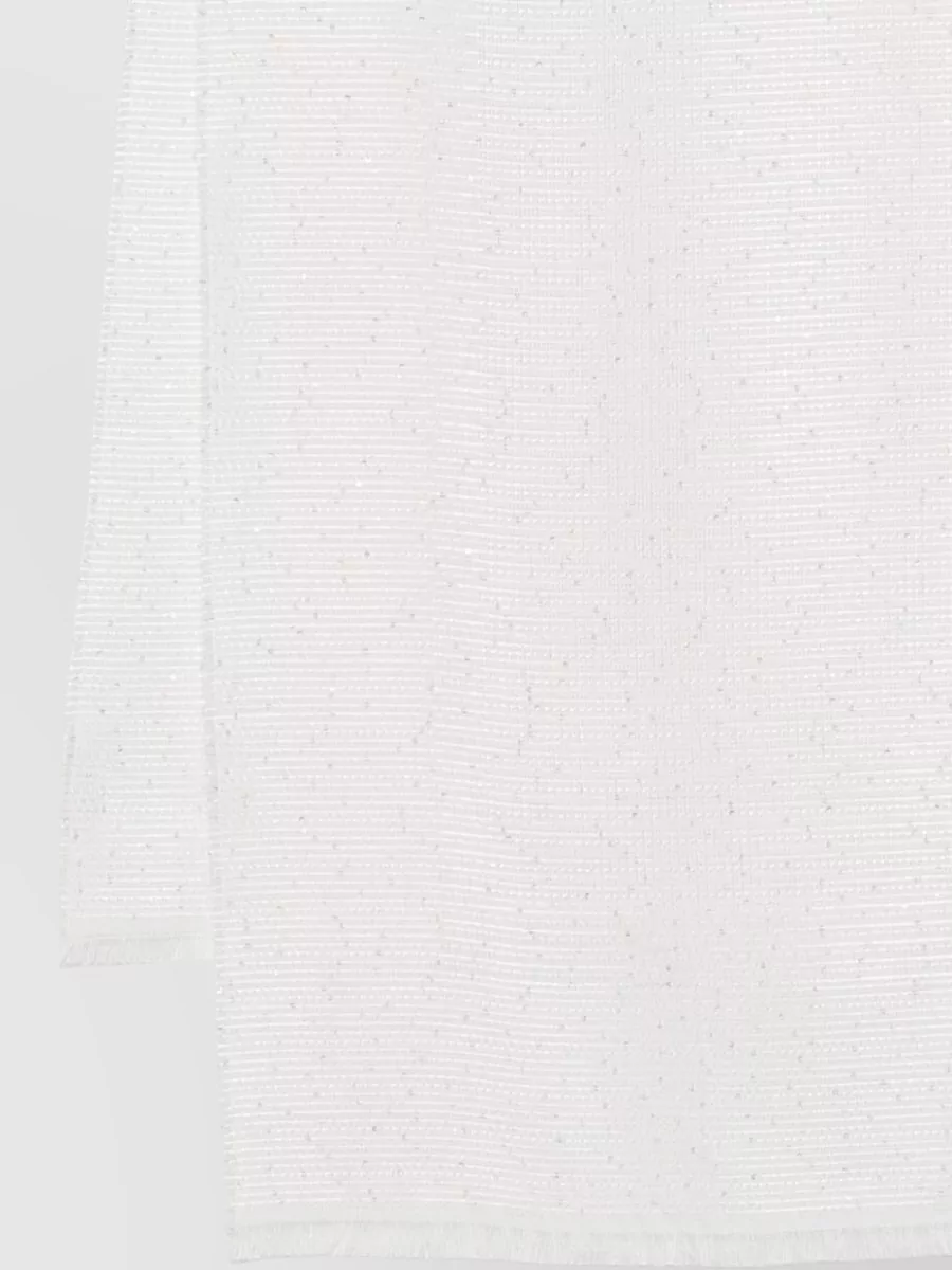 Emporio Armani Wool Blend Stole Fringed Textured Design