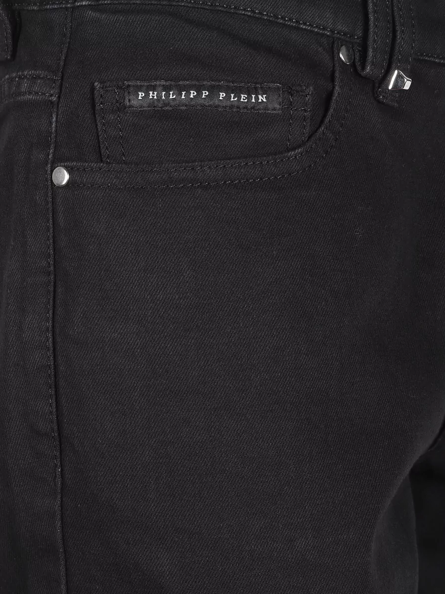 Philipp Plein Slim Fit Denim Trousers With Five Pockets
