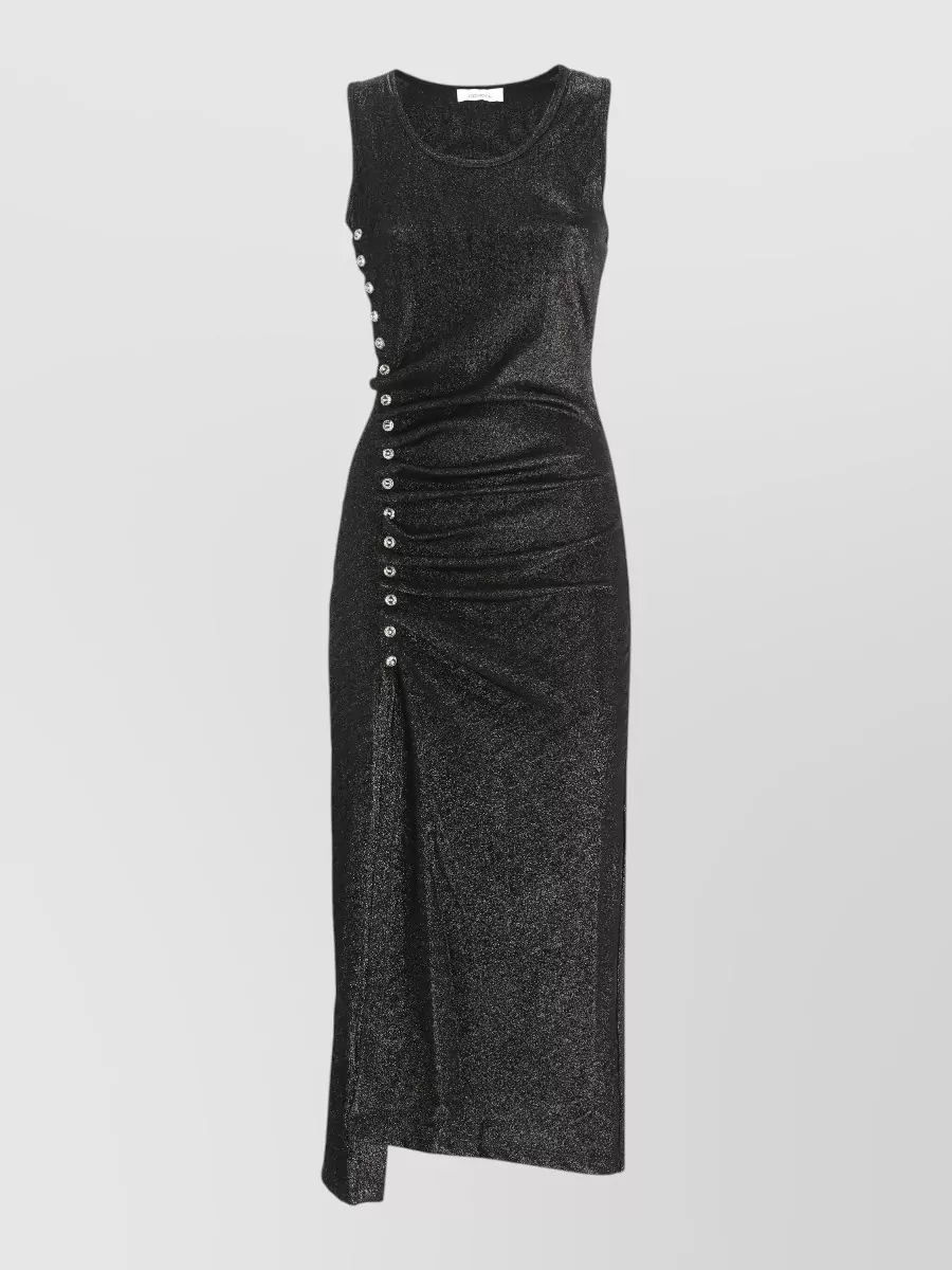 Paco Rabanne Lurex Sleeveless Draped Maxi Dress