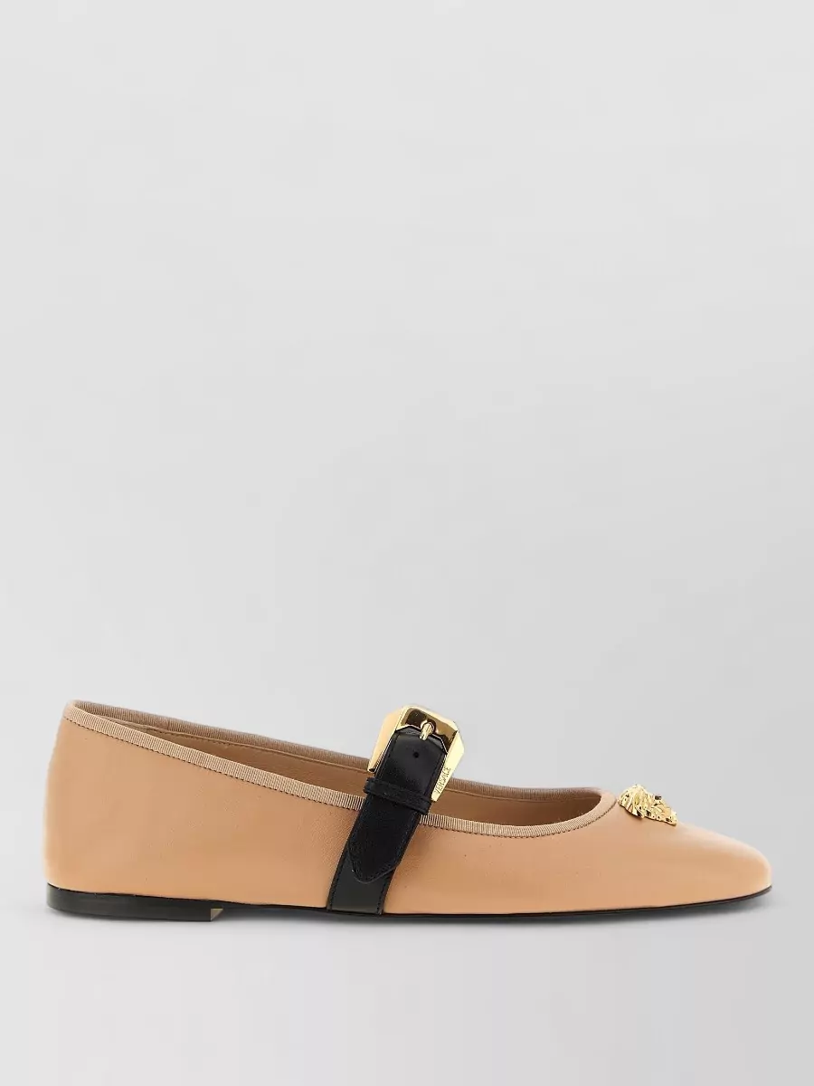 Versace Lamb Leather Ballet Flats