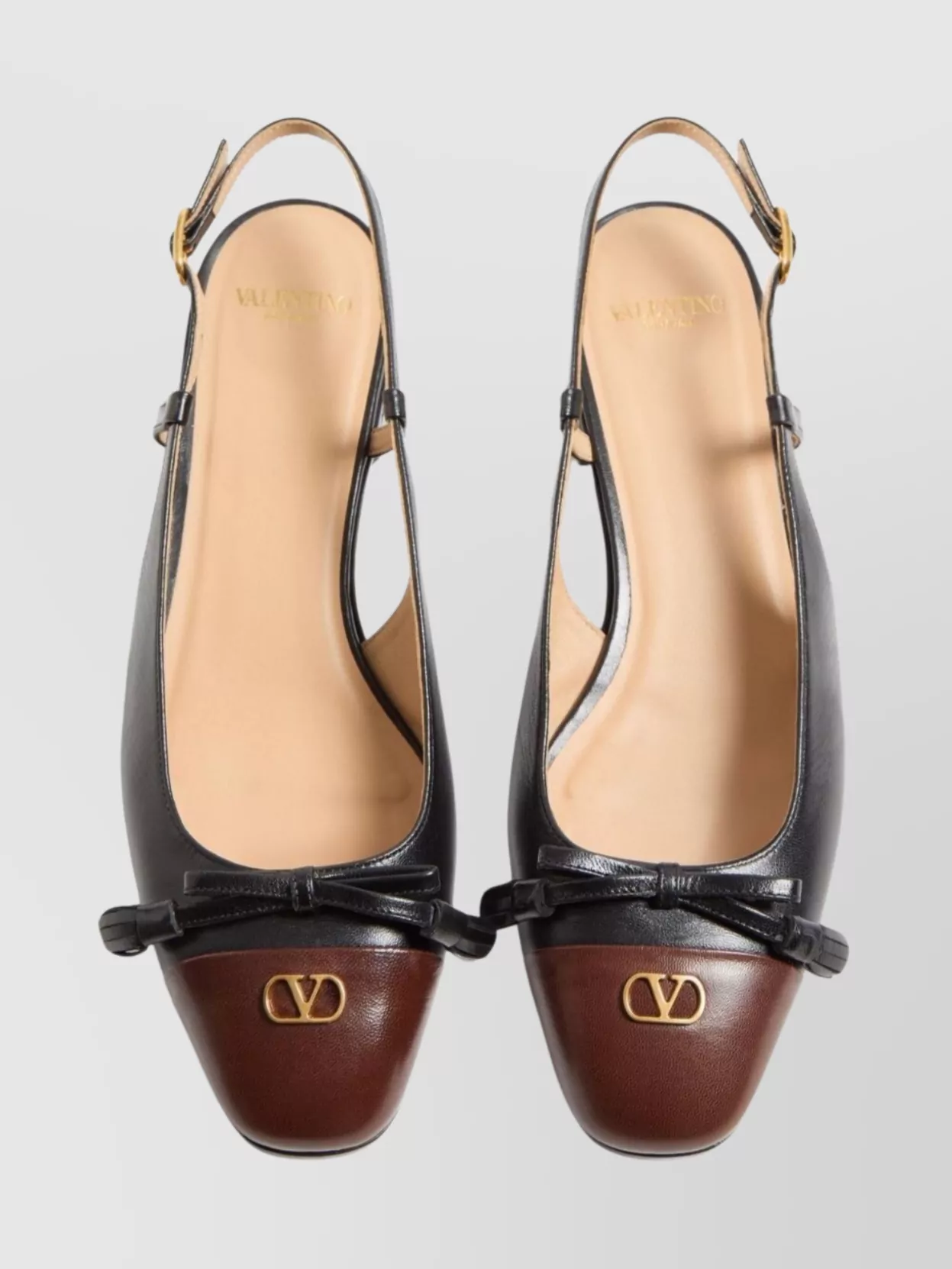 Valentino Valet Du Roi Leather Slingback Ballerina Flat